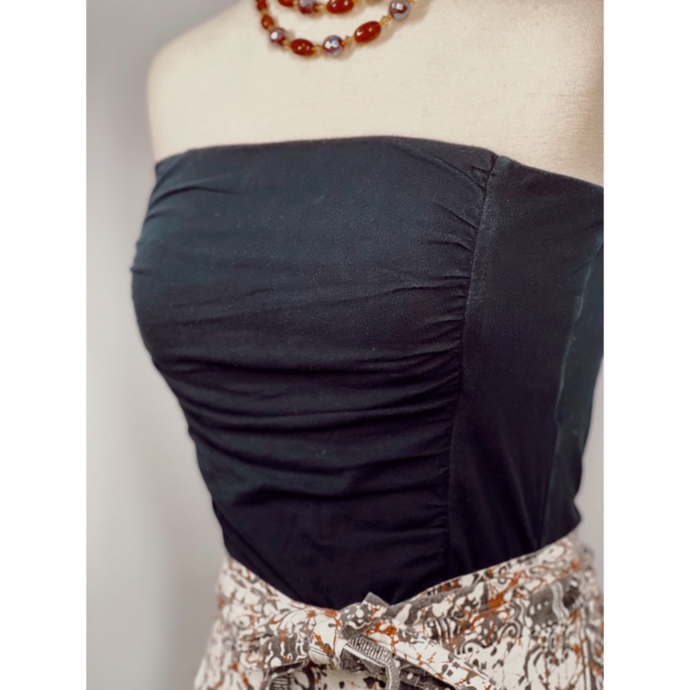 Vintage Buona Giornata Tube Top With Front Ruching Detail